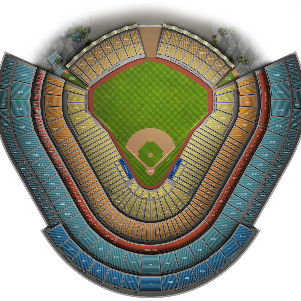 Los Angeles Dodgers Stadium Map