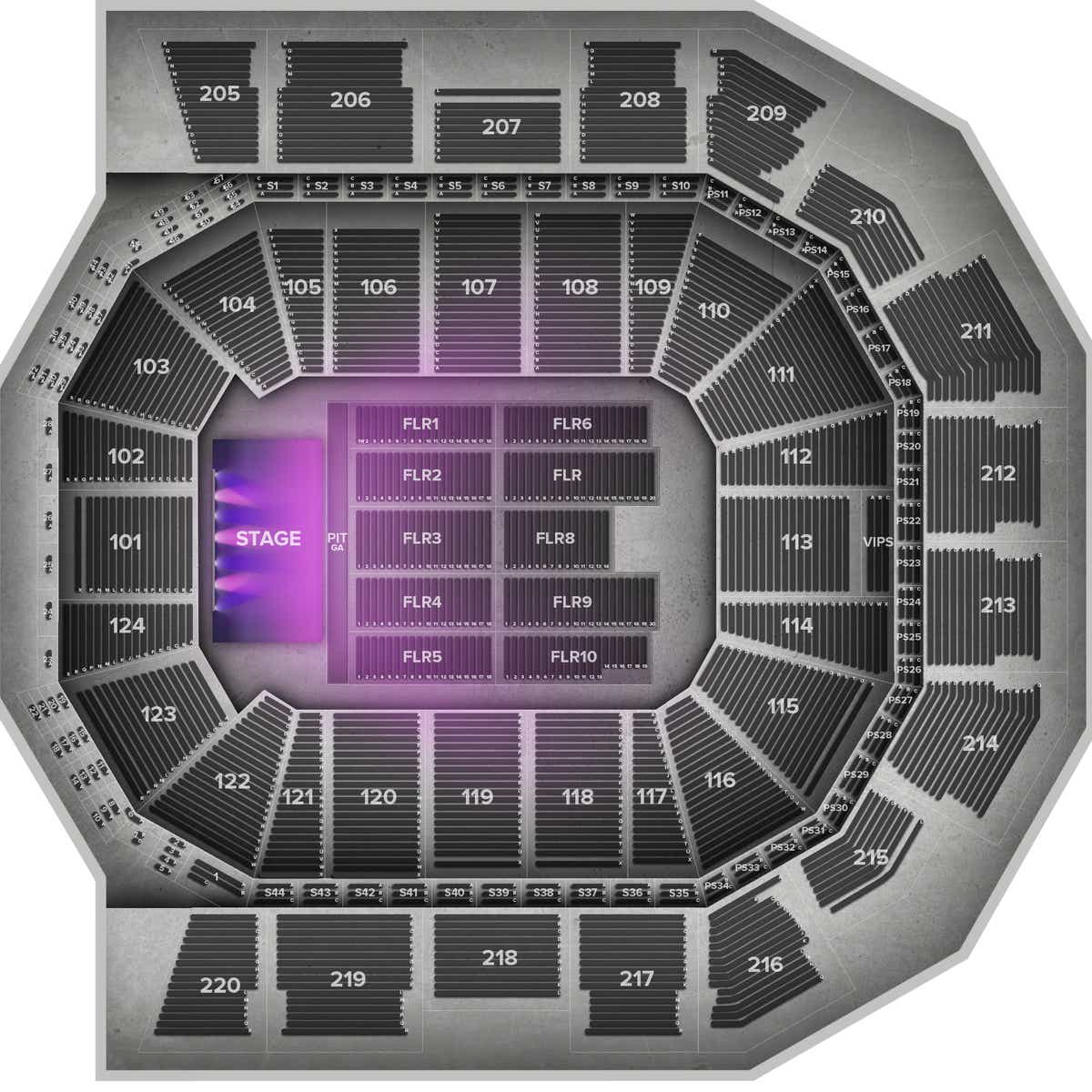 Moody Center Seat Chart